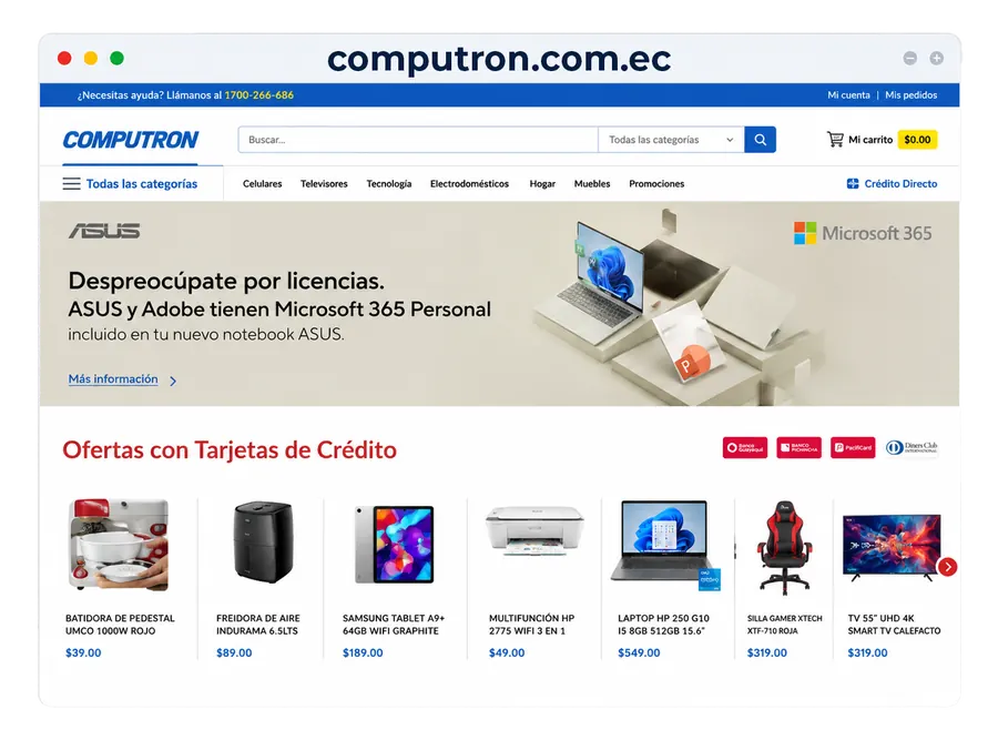Ejemplo de sitio con dominio .ec